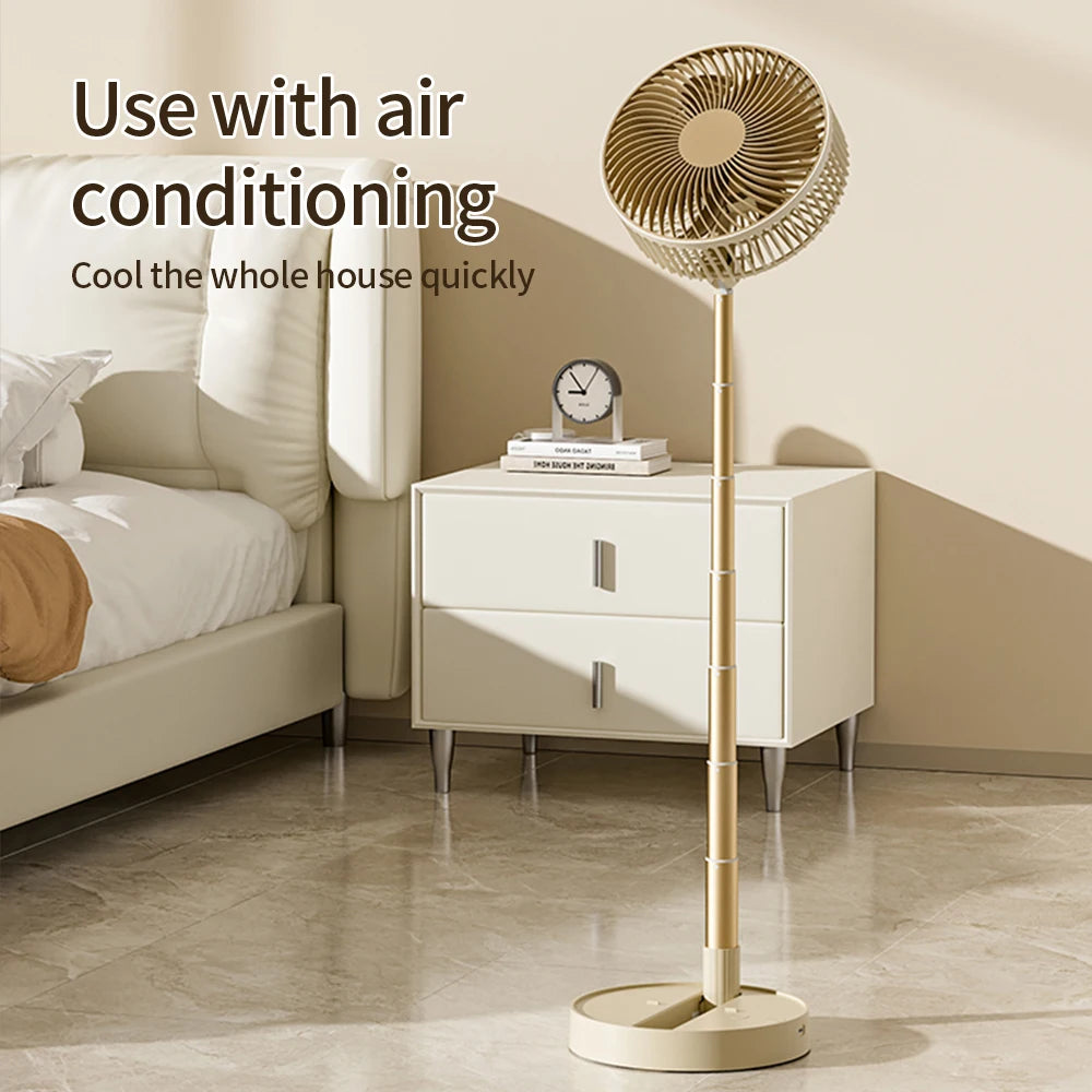🌬️ Ventilateur Posable Pliable USB 8 Pouces – 4 Vitesses Minuterie Batterie