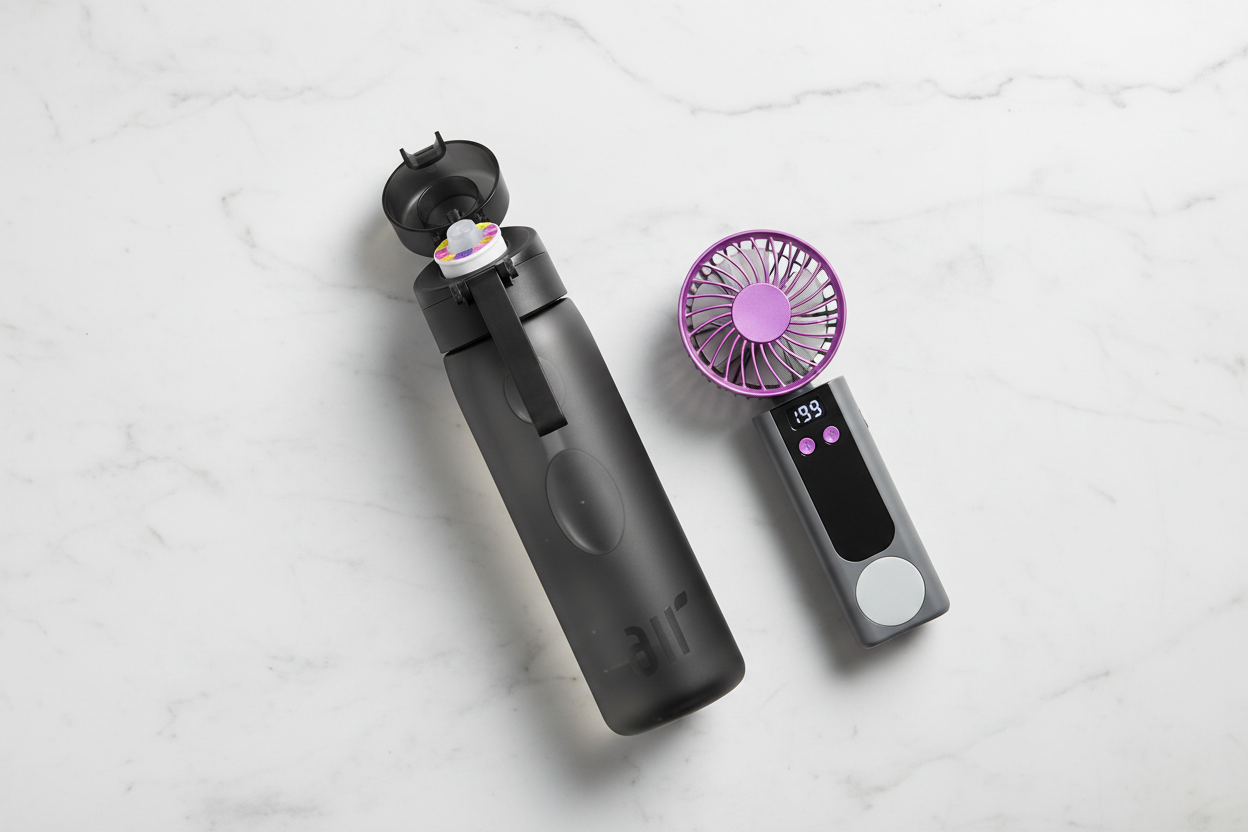 Bannière ambiance Coralys – Gourde & Ventilateur