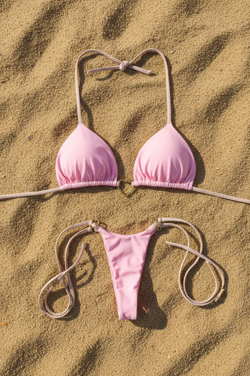 Bikini rose flat lay