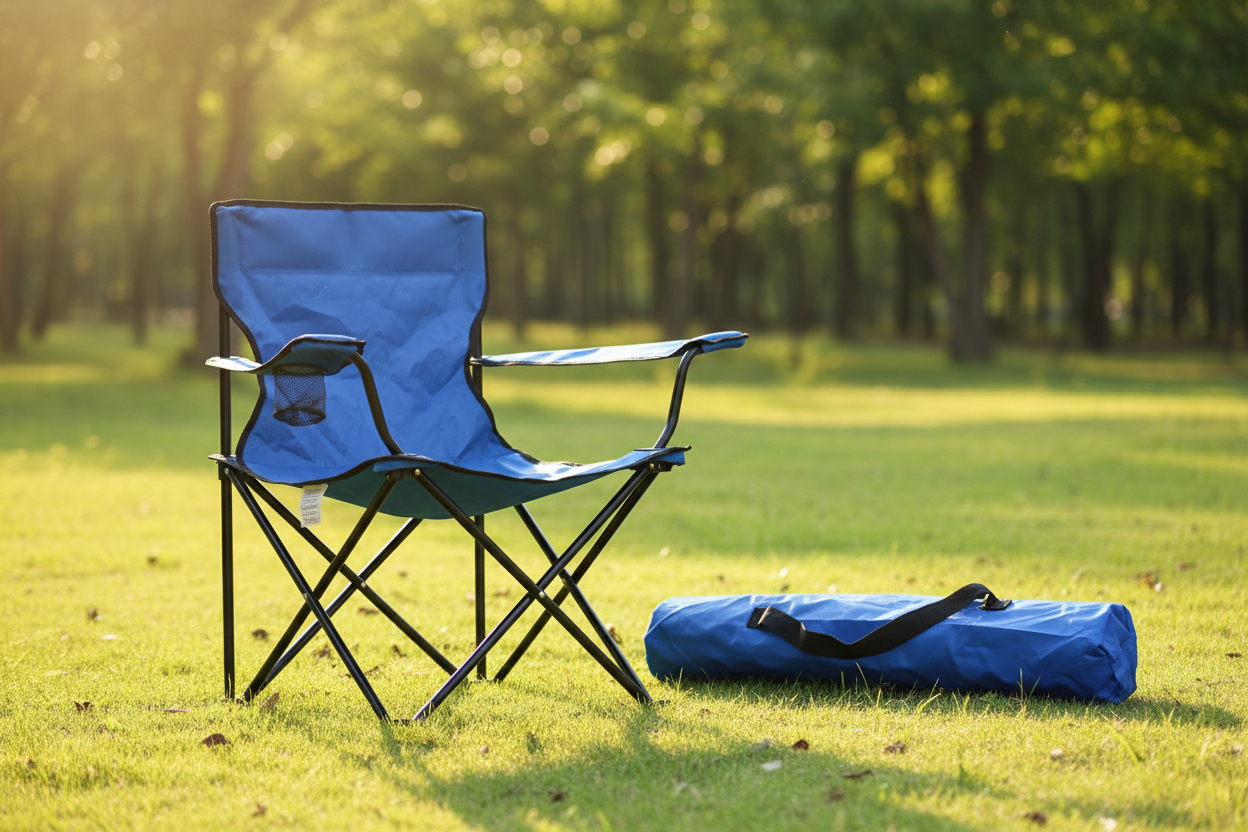 Chaise camping bleue