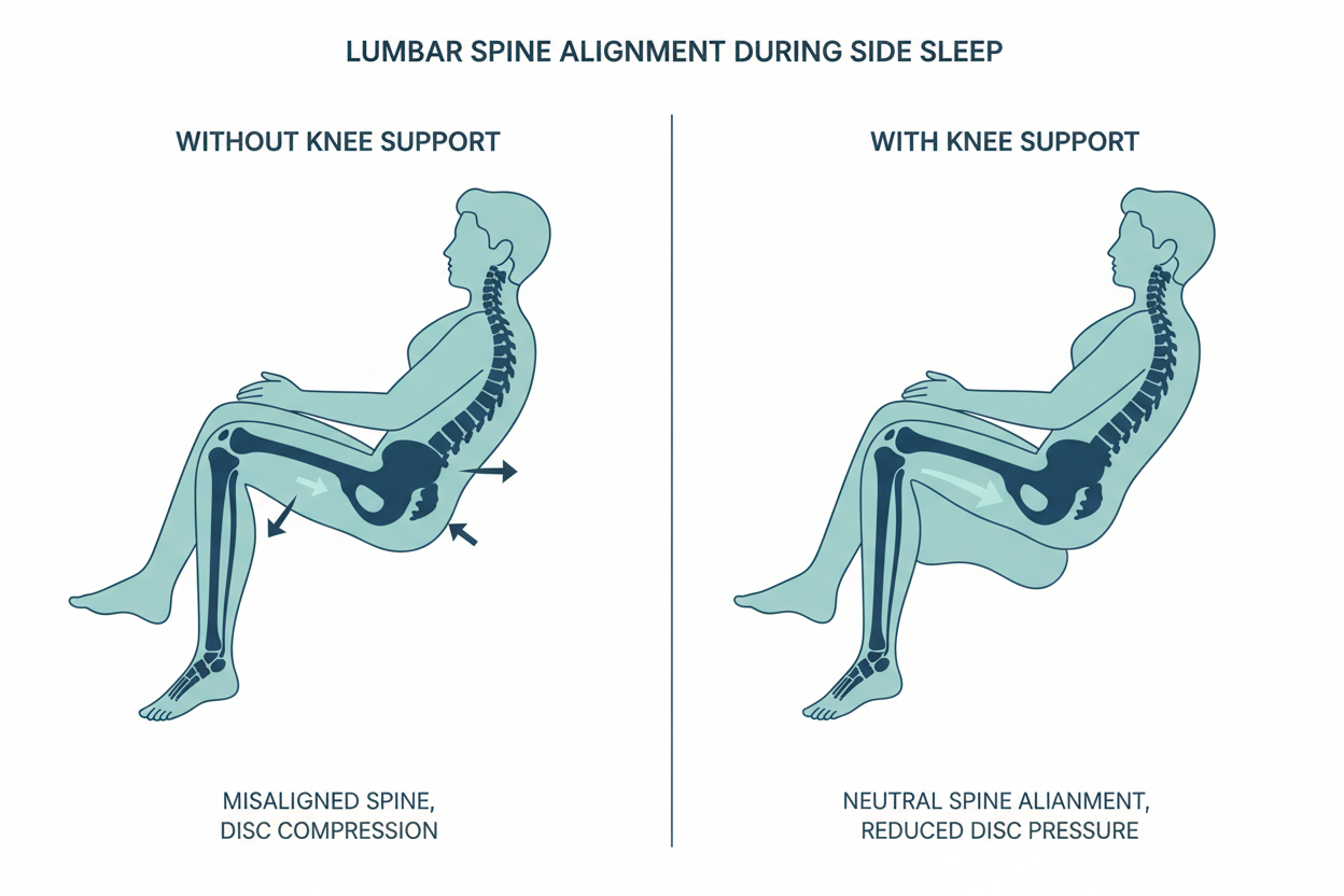 Position de sommeil avec coussin NoctAir — alignement rachidien optimal